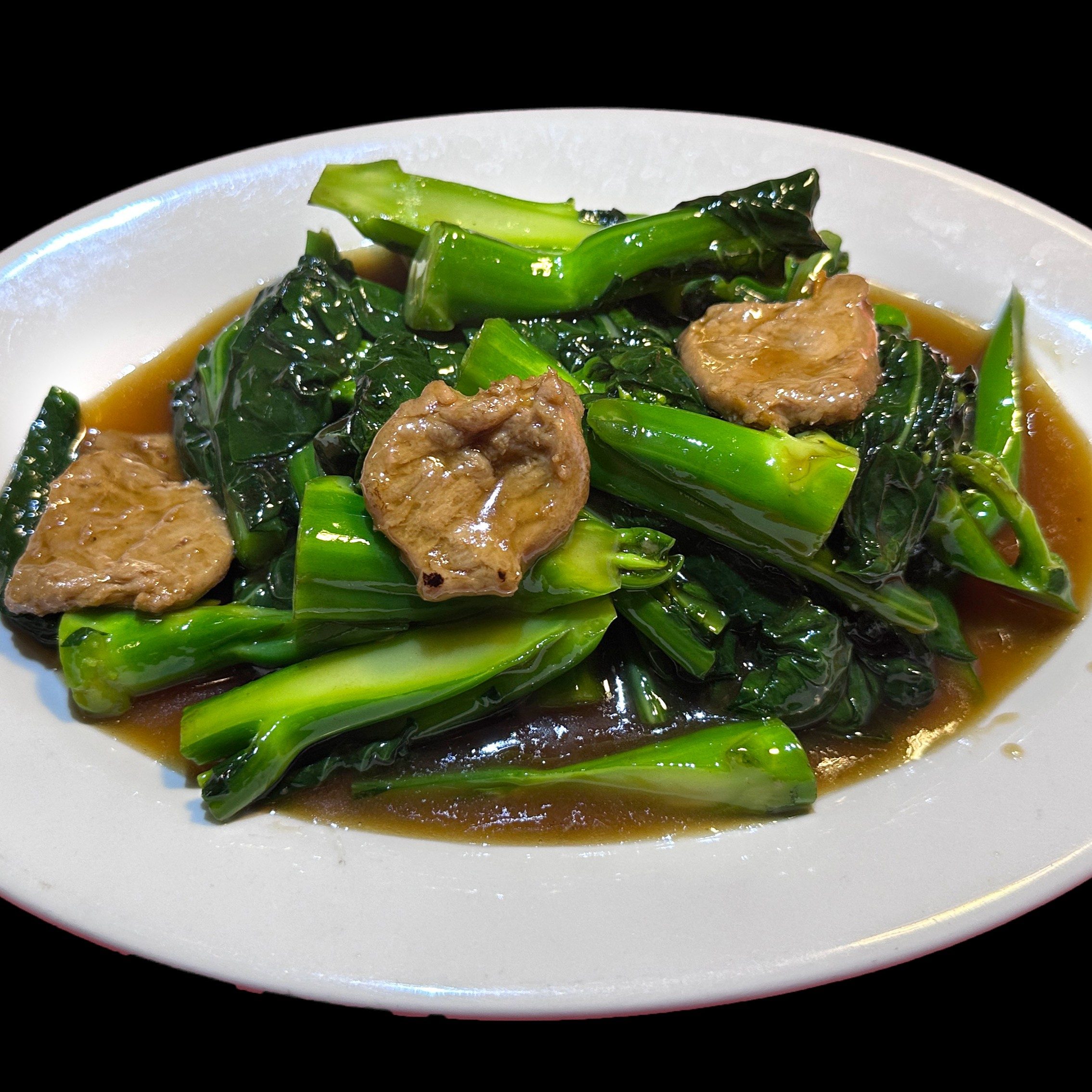 Vegan Beef with Gai-Lan.