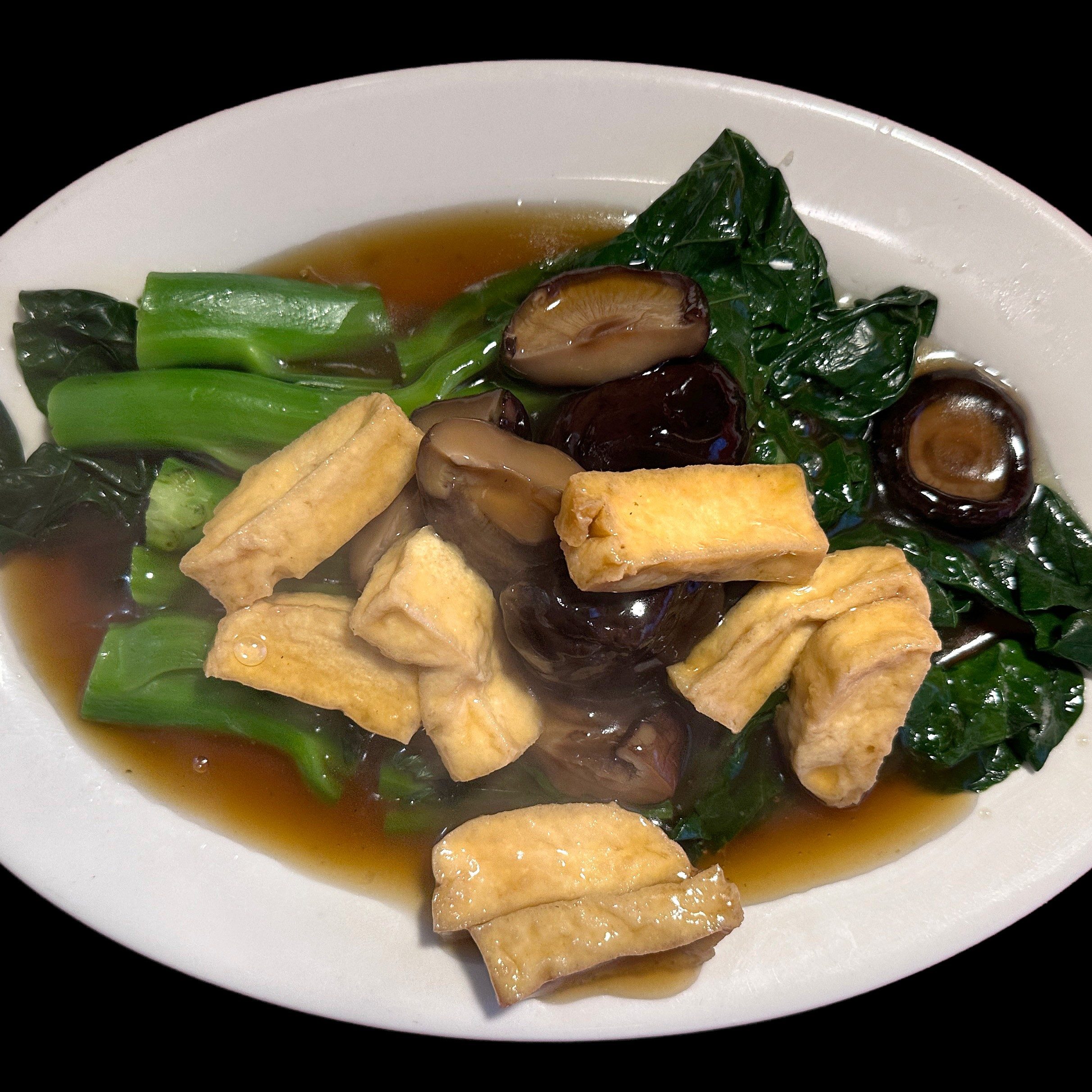 Gai-Lan, Tofu, Mushroom.